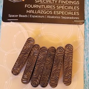 4/$25NWT Spacer Beads 1.25" x .25" Gunmetal 5-Hole